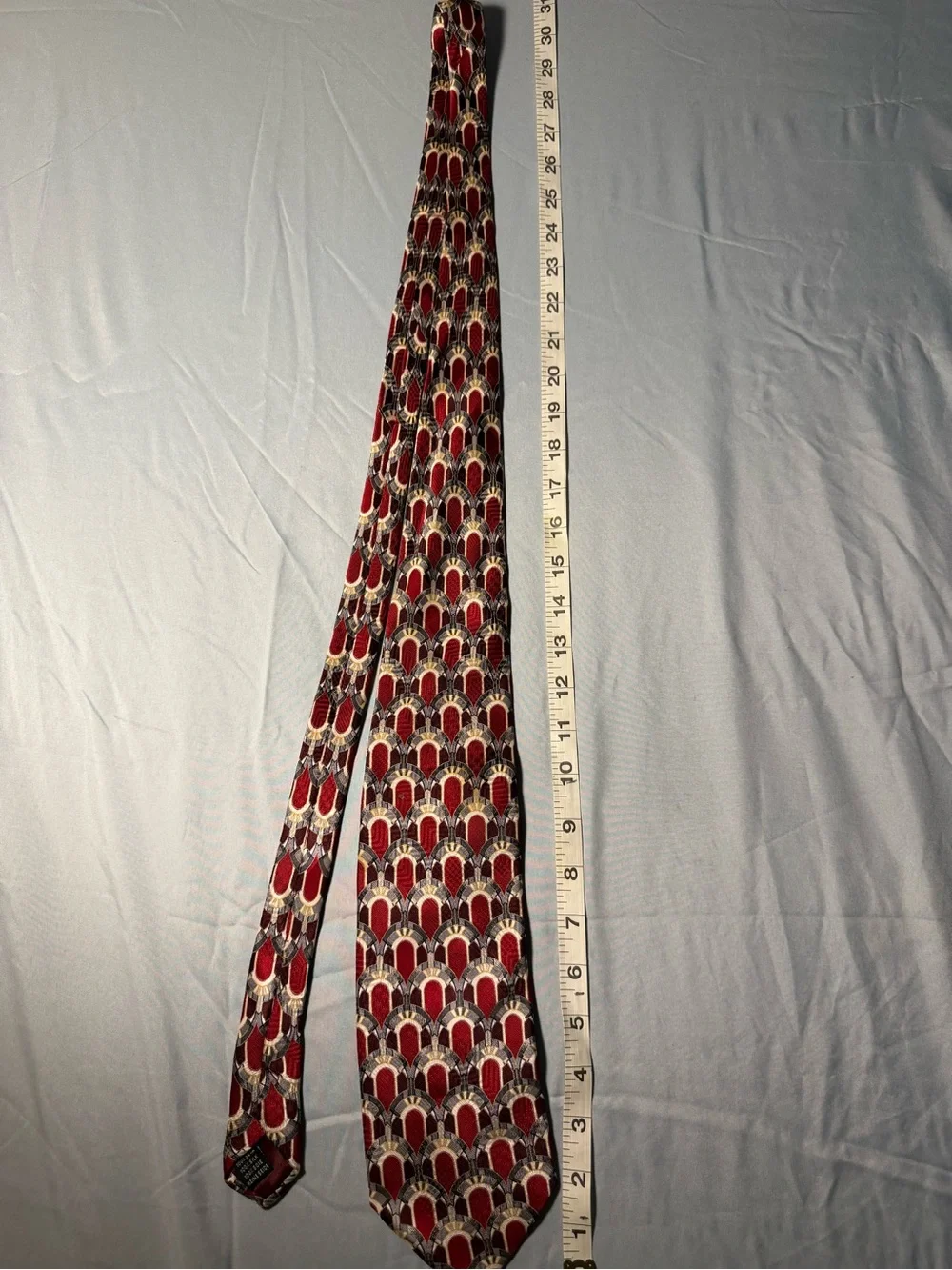 Pavia Red Patterned Men's Silk Tie. Made in Italy